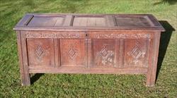 17th Century William And Mary Period Oak Antique Coffer 23d 60w 26h _1.JPG